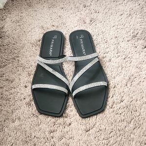 Primark rhinestone sandals sz 7